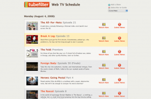 Tubefilter Web TV Schedule 