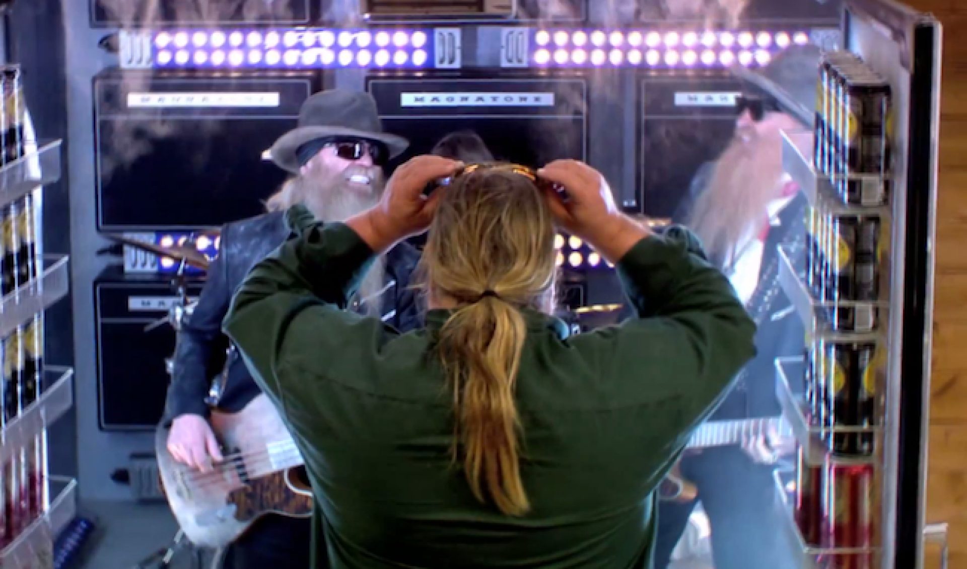 Rock Gods ZZ Top Explode Out Liquor Store Refrigerator for Jeremiah Weed