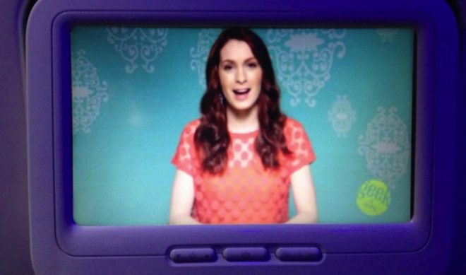 Felicia Day Watches Felicia Day At 30,000 Feet On Virgin America