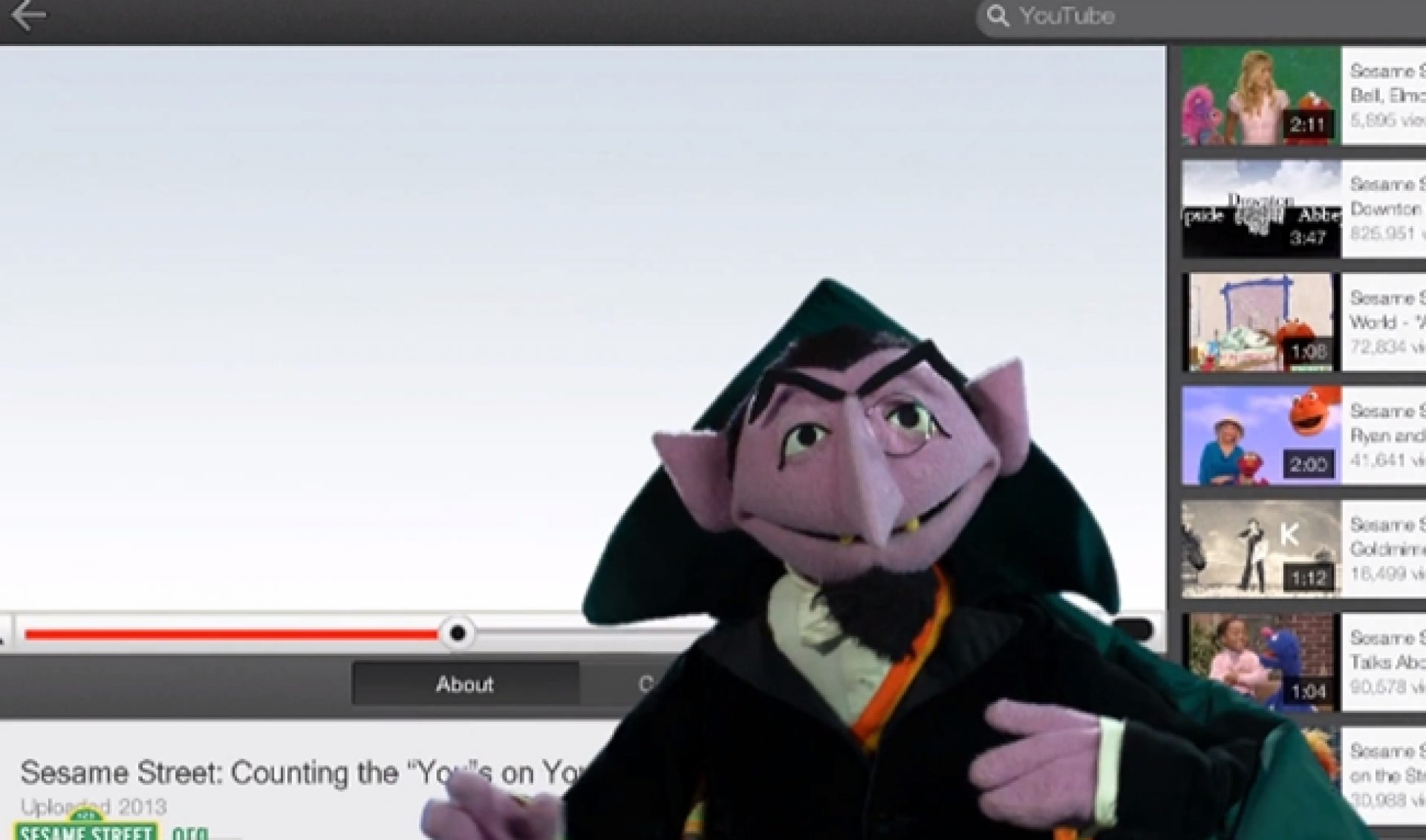 Sesame Street Reaches A Billion Views, And The Count Counts Them All