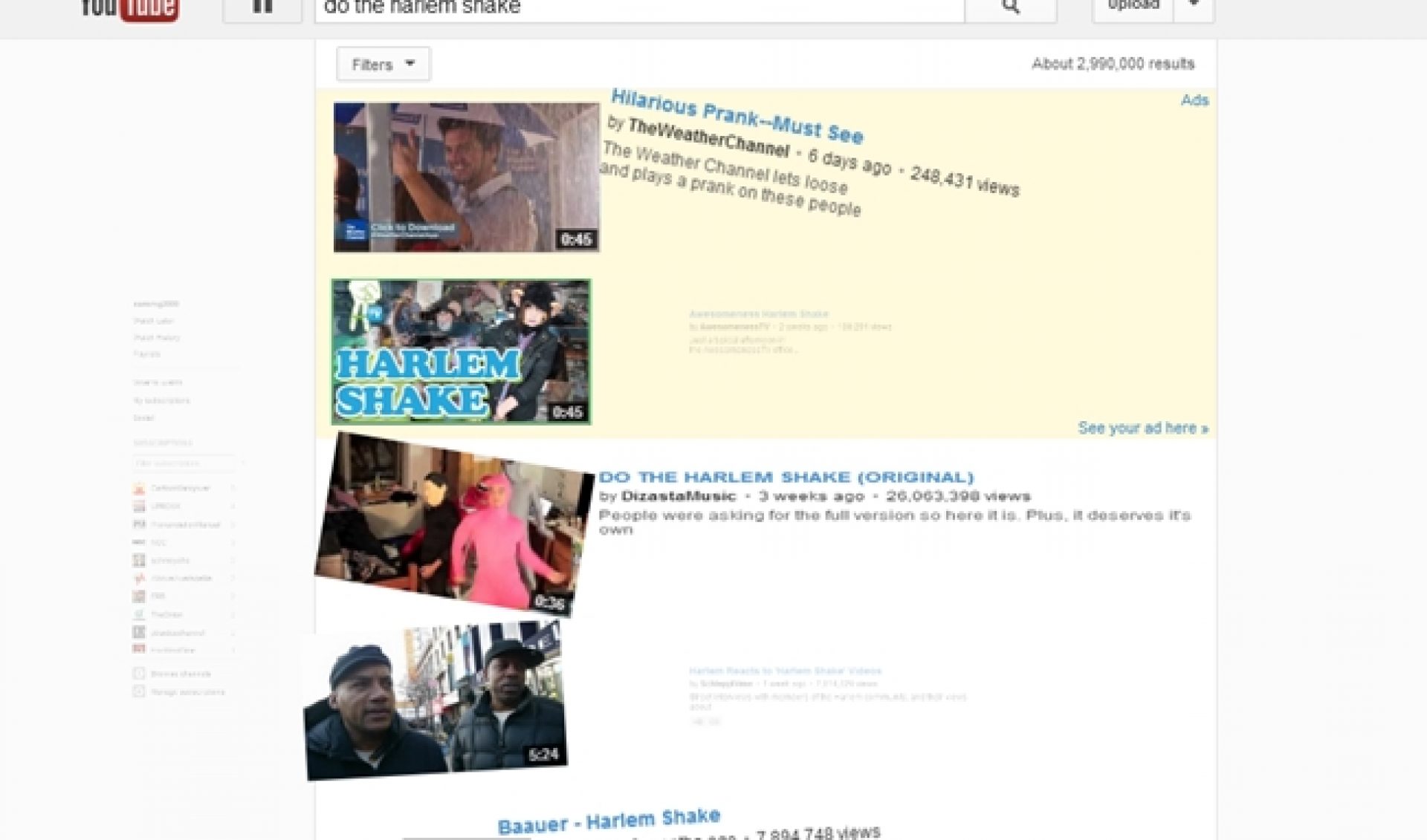Now YouTube’s Search Page Is Doing The Harlem Shake