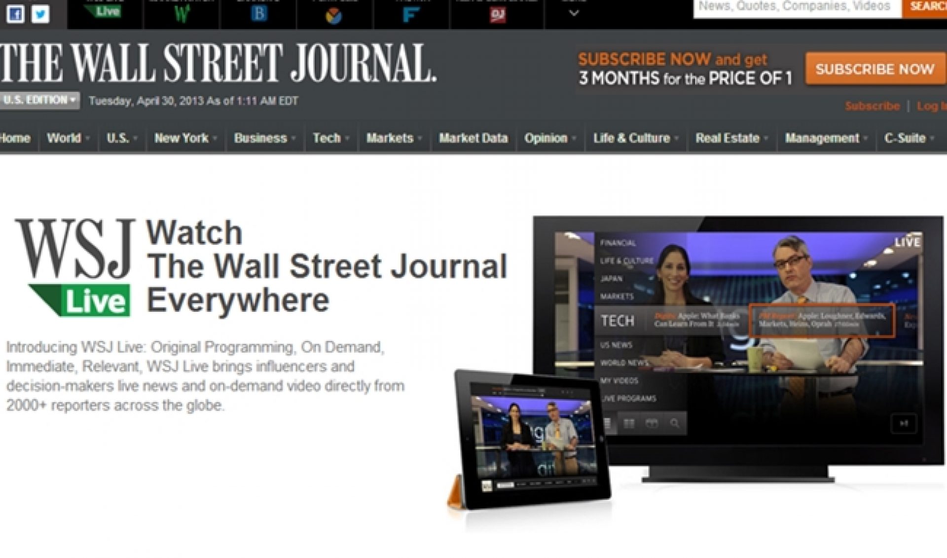 Wall Street Journal To Promote Startups In New Web Series
