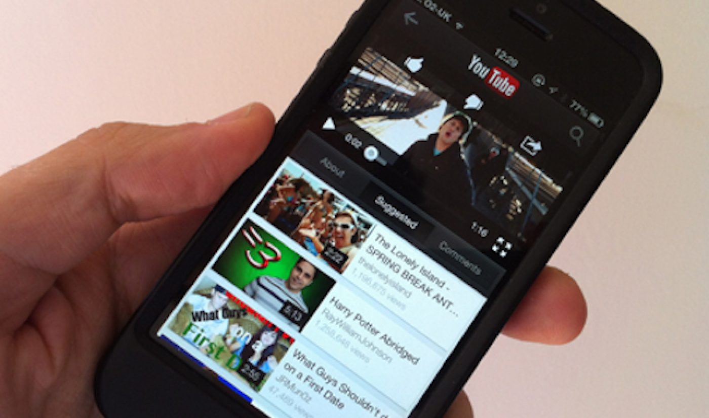 YouTube Opens Up Prime Real Estate For Advertisers On Its Mobile App