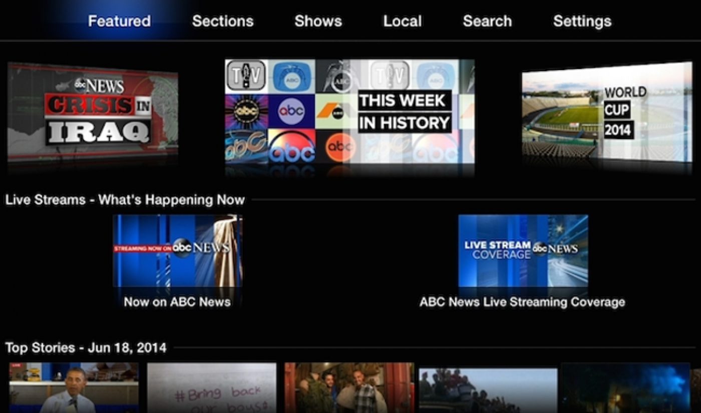 Apple TV Adds New Apps Including 24-Hour Streaming Channel From ABC