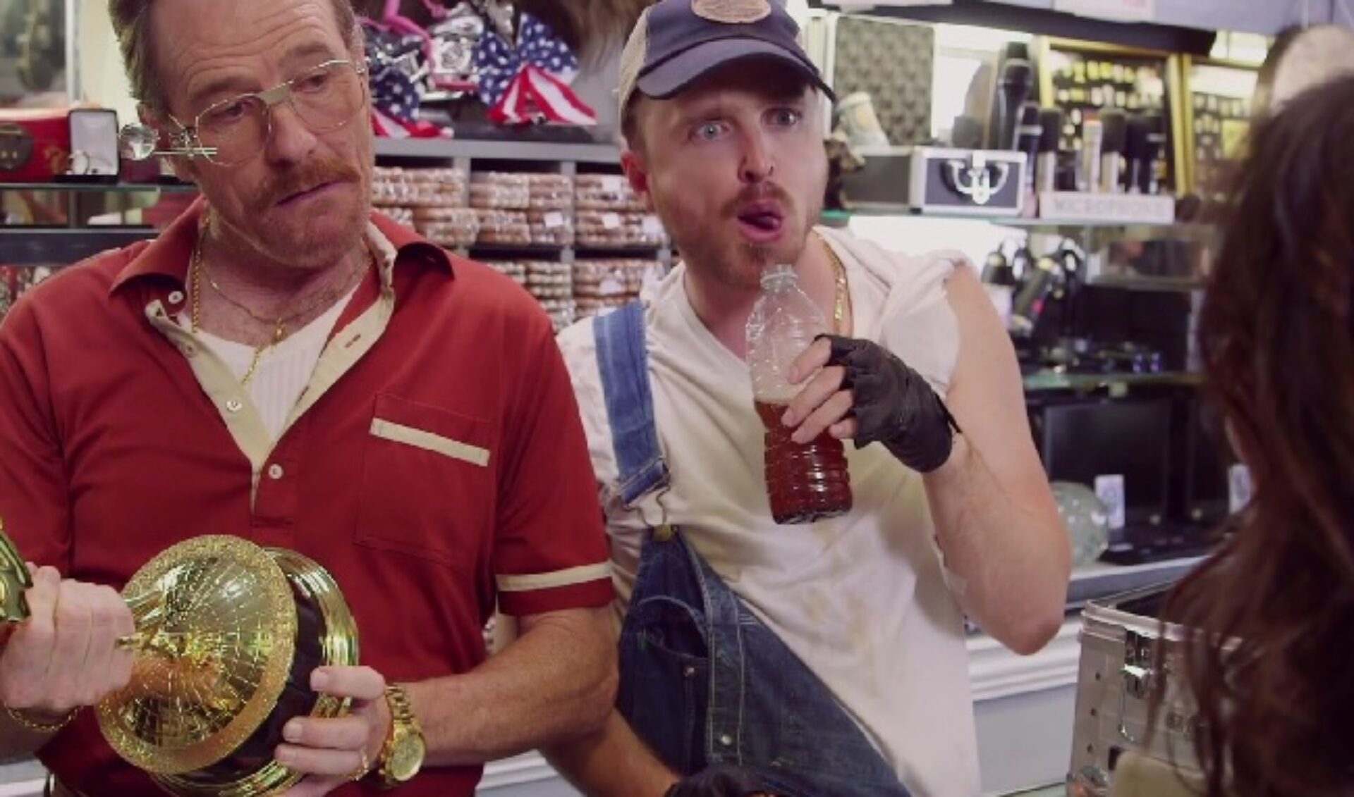 Julia Louis-Dreyfus Pawns Her Emmy To Aaron Paul And Bryan Cranston In Promo