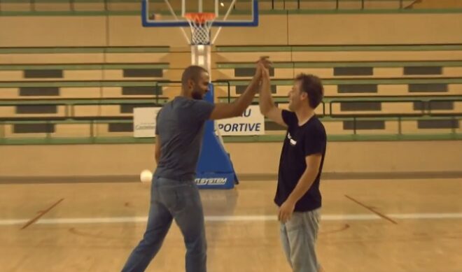 Rémi Gaillard Does Trick Shots With San Antonio Spurs’ Tony Parker