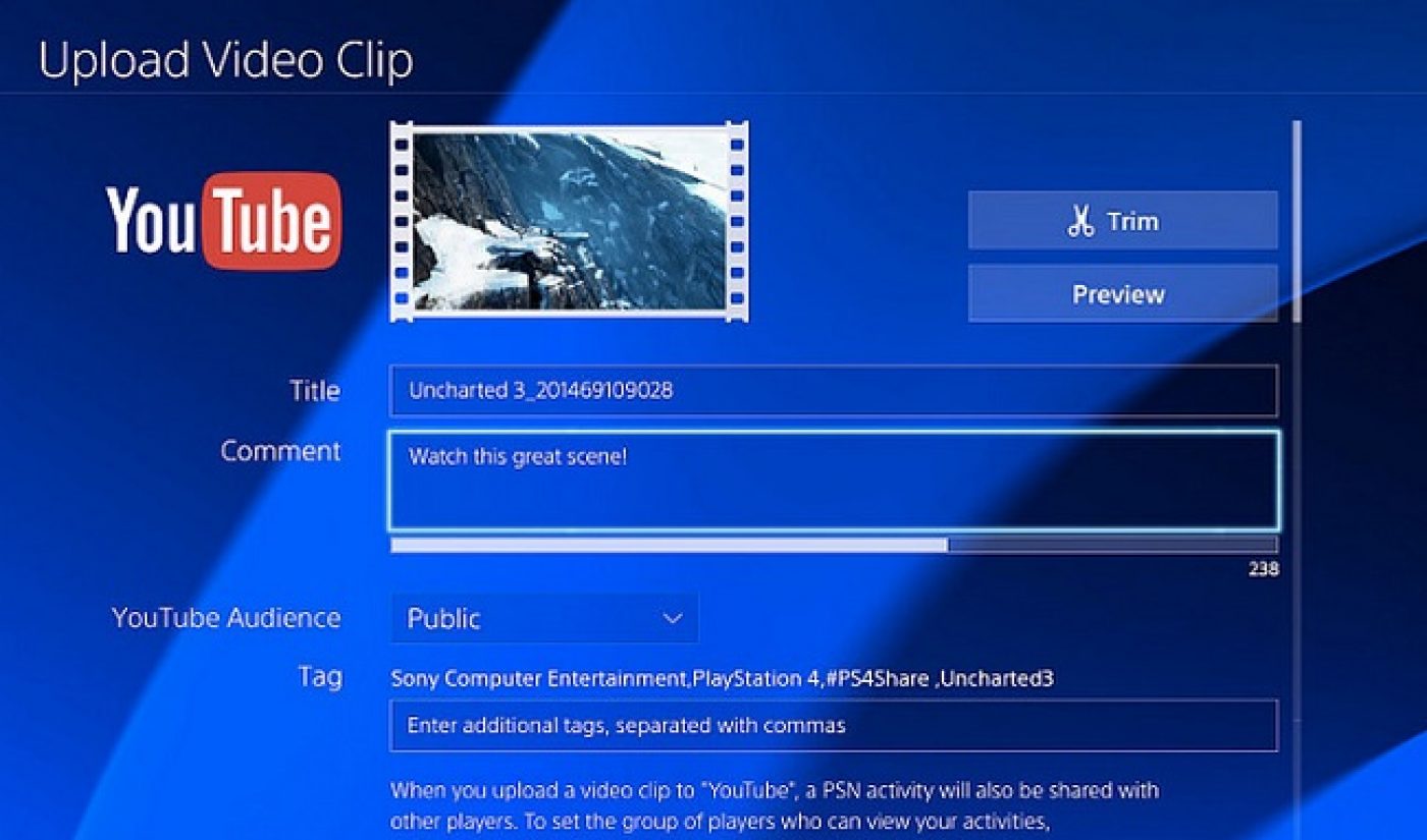 YouTube Sharing, Improved App Arrives On Sony’s PlayStation 4