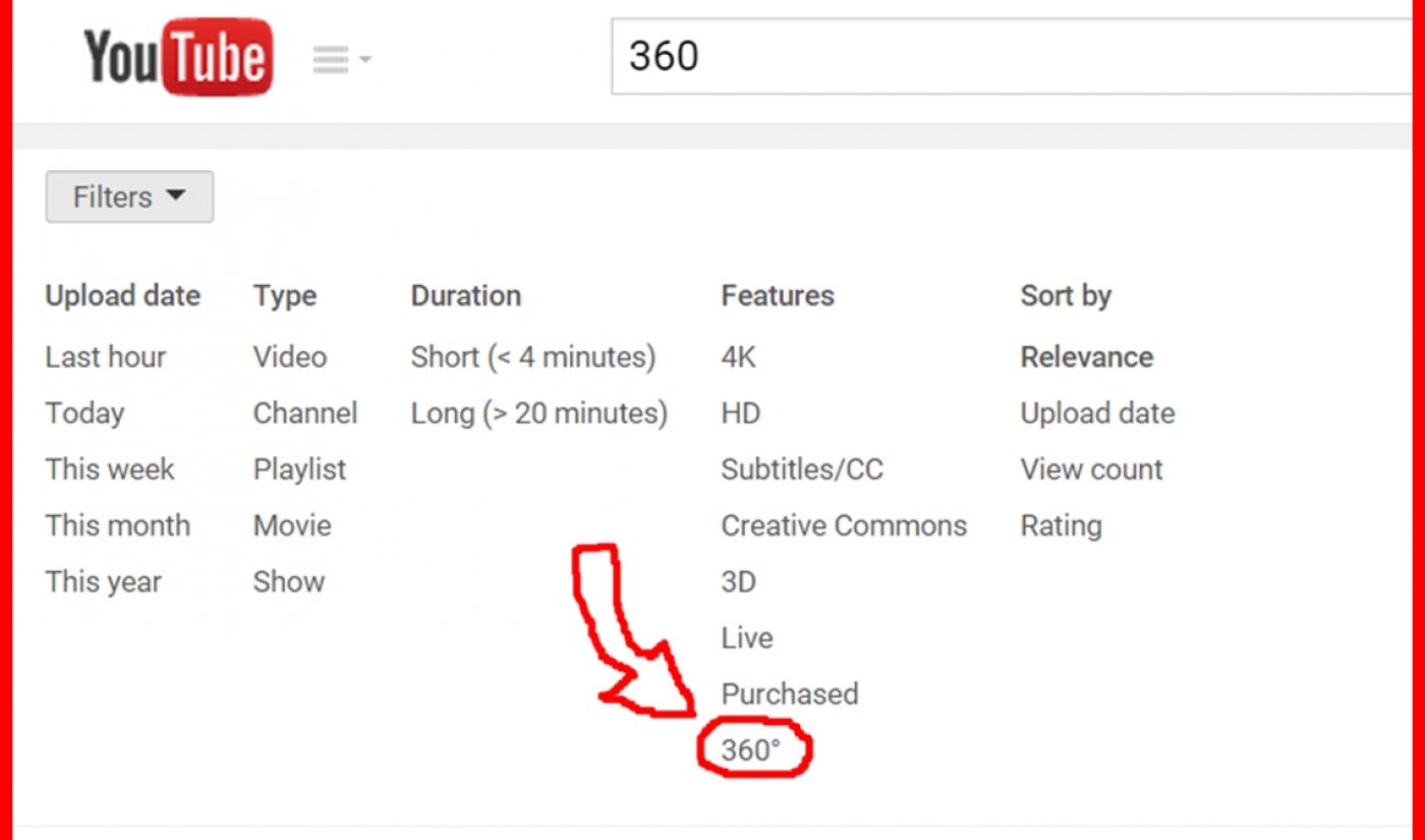 YouTube Adds Search Filter For 360-Degree Videos
