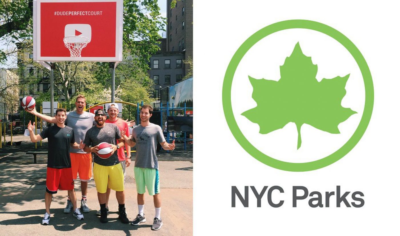 YouTube Sports Stars Dude Perfect Help Renovate NYC Street Basketball Courts