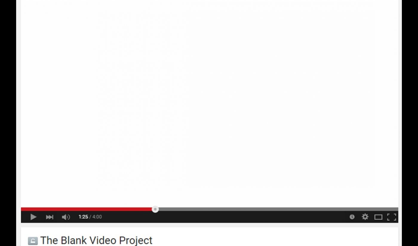 This Blank Video Makes A Point About YouTube View Counts