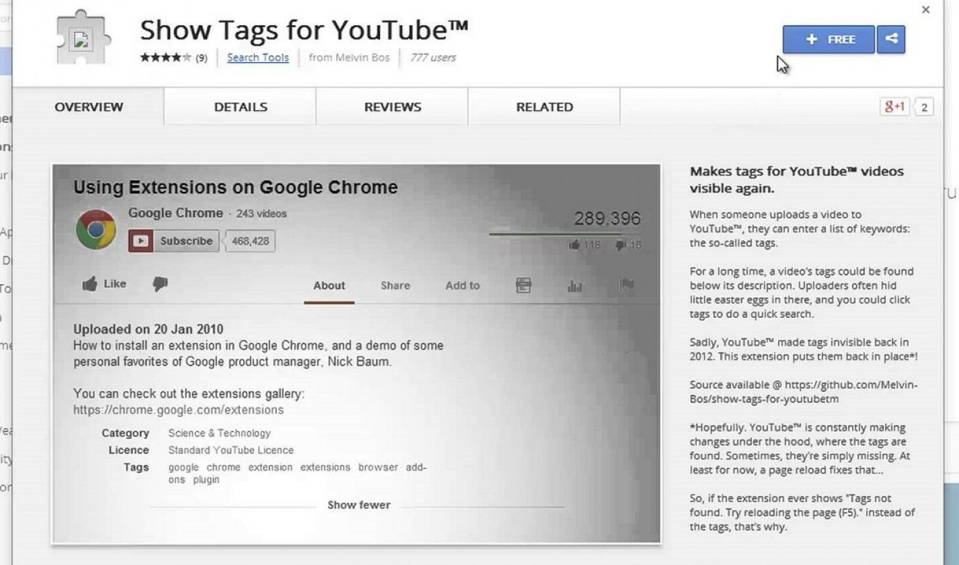 This Browser Extension Shows YouTube’s Hidden Video Tags