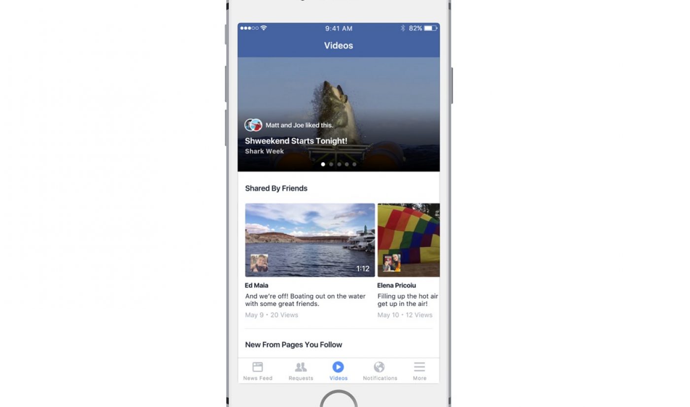 Facebook Tests New Dedicated Video Section On iOS Mobile App