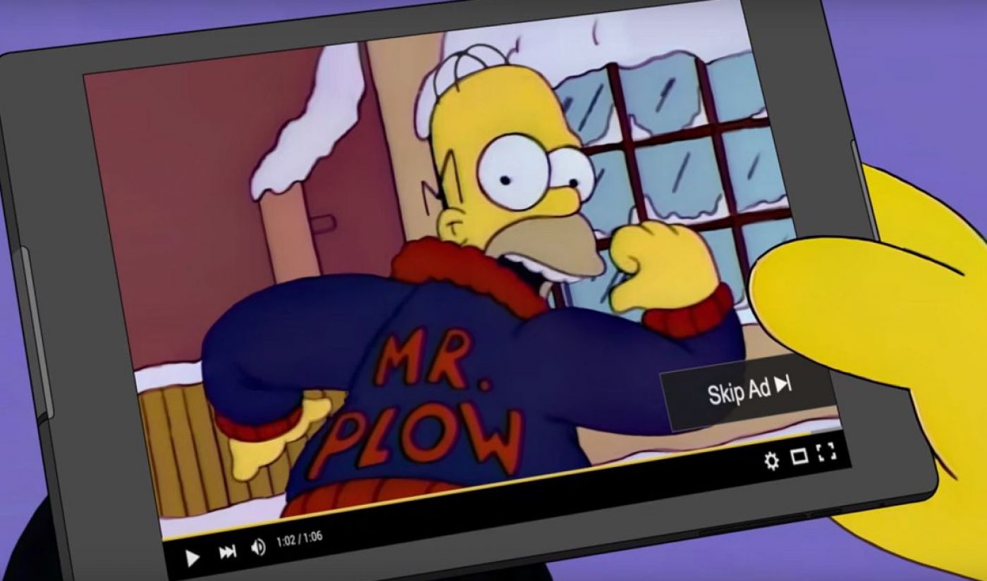New Google Ad Features Homer Simpson Advertising His Mr. Plow Business On YouTube