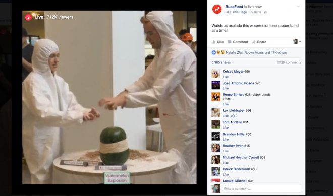 800,000 People Just Watched BuzzFeed Explode A Watermelon Live On Facebook