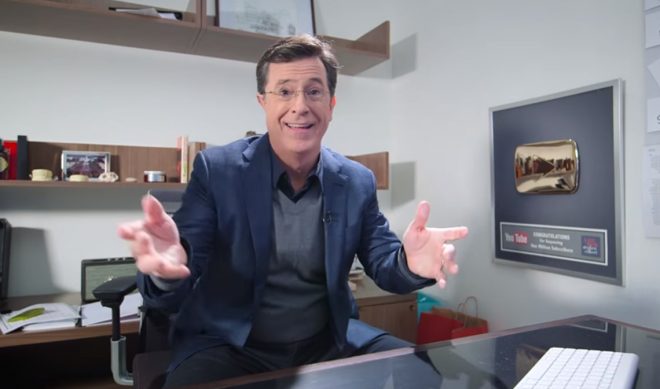 Stephen Colbert Celebrates One Million Subscribers By Referencing Popular YouTube Videos
