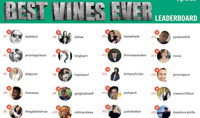 BEST VINES EVER Leaderboards Show Which Stars Are On Top With A Month To Go