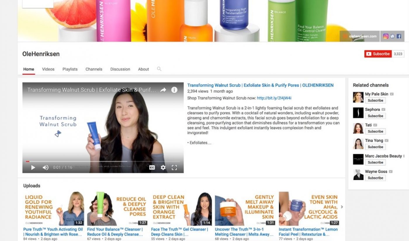 Skin Care Brand Ole Henriksen Taps Influencers For Relaunch, Sees YouTube Subs Soar