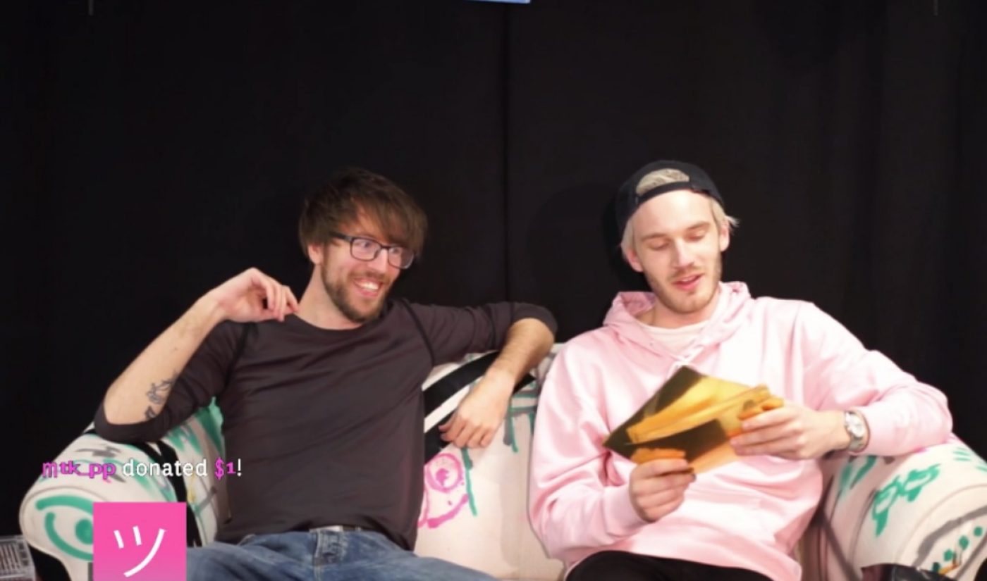PewDiePie’s First Twitch Stream Attracted 62,000 Views