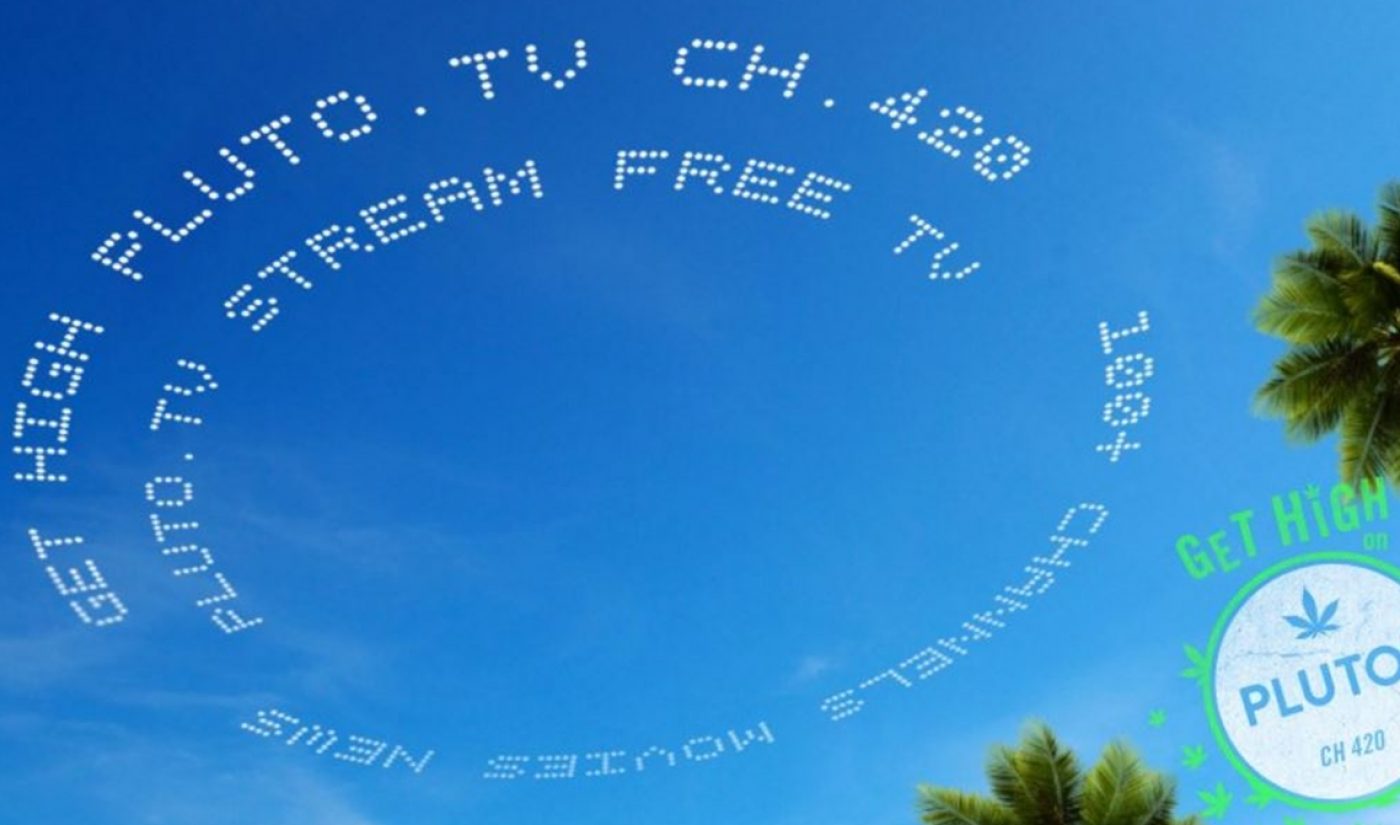 Pluto TV Pulls Skywriting Stunt, Unveils Marijuana-Themed Marathon For 4/20