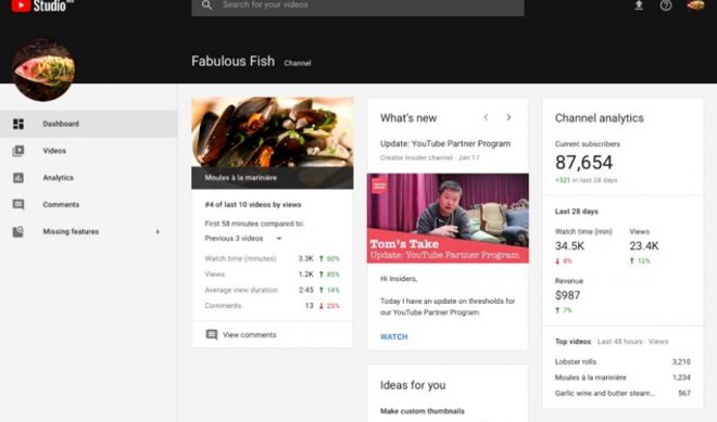 YouTube Rolls Out New Channel Metrics, Personalized Dashboard Within ‘Studio’ App