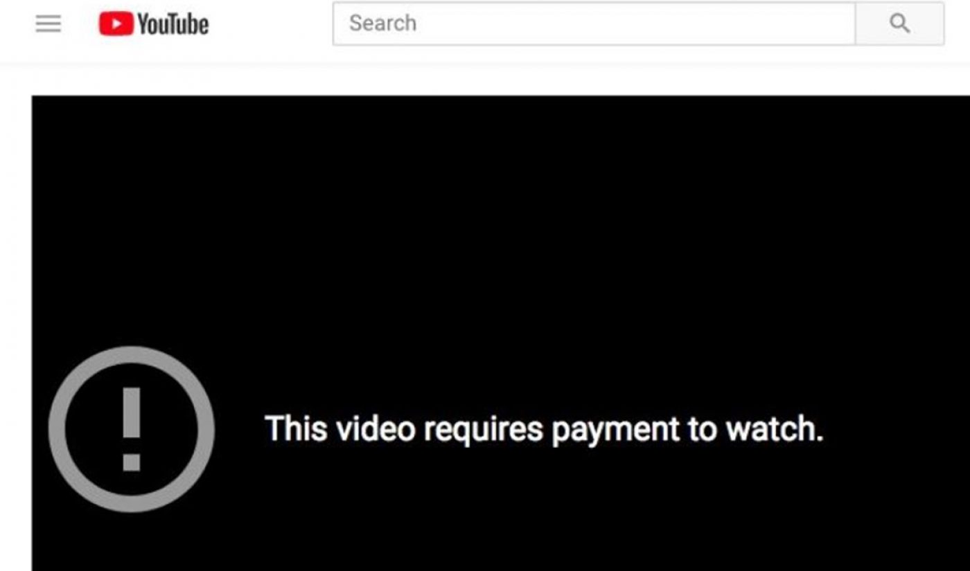 YouTube Fixes Error Messages Stating Certain Free Videos Required Payment