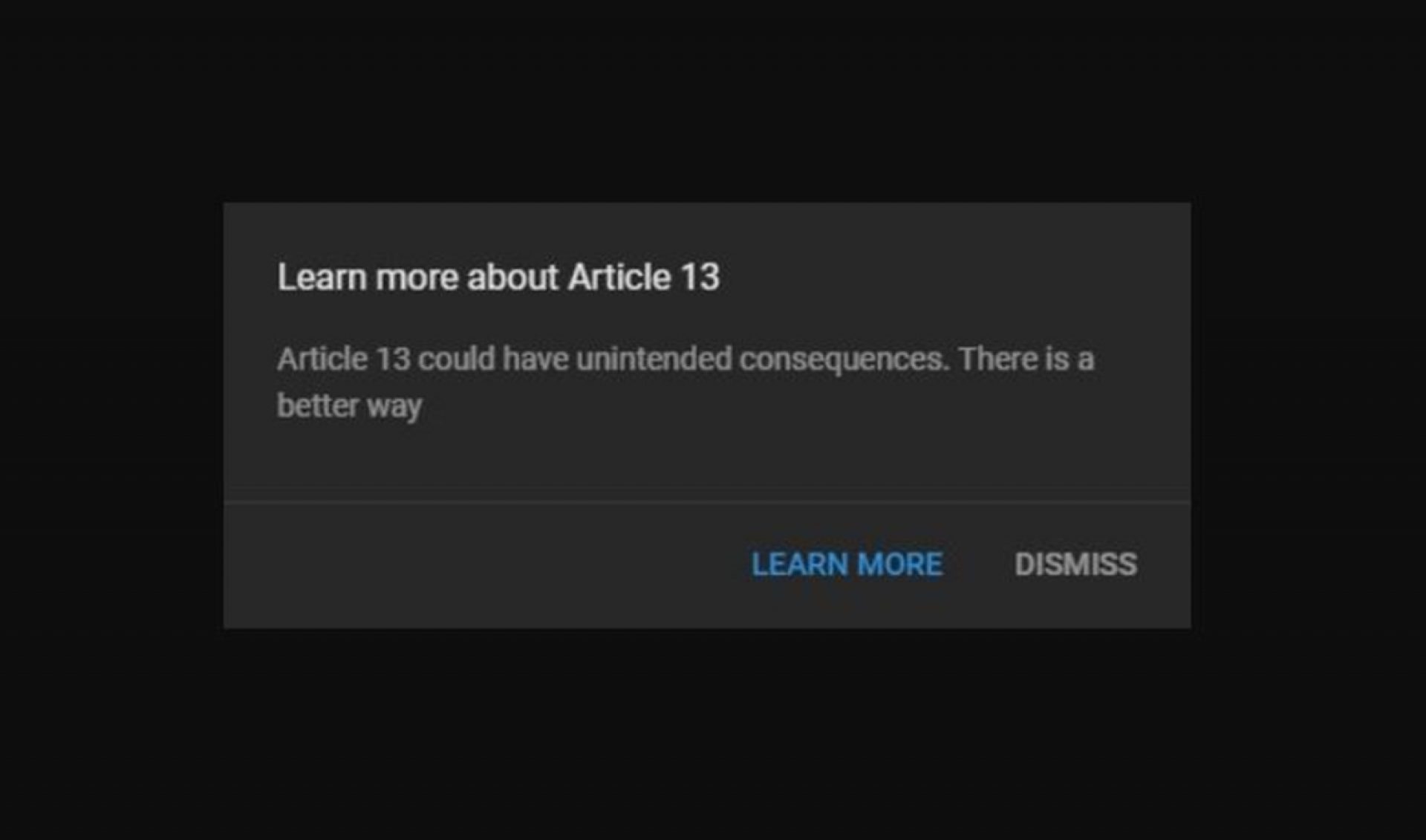 YouTube Is Now Running Pop-Ups To Warn EU Viewers About Article 13