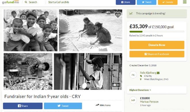 PewDiePie Battles Racist Fan Comments By Raising Money For Indian Child Rights Charity