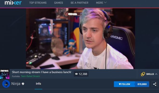 Ninja Accumulates 1 Million Mixer Subscribers In 6 Days, Thanks In Part To Free Offer