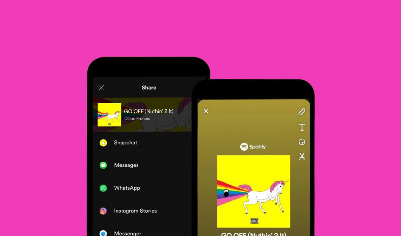 Snapchat And Spotify Duet On Direct Share Feature
