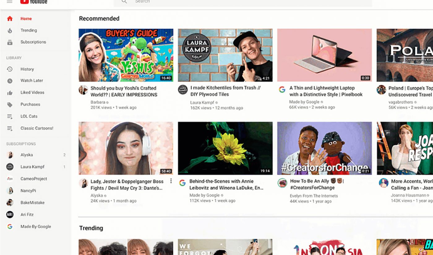 YouTube Overhauls Homepage With Bigger Thumbnails, New Queue Button, More