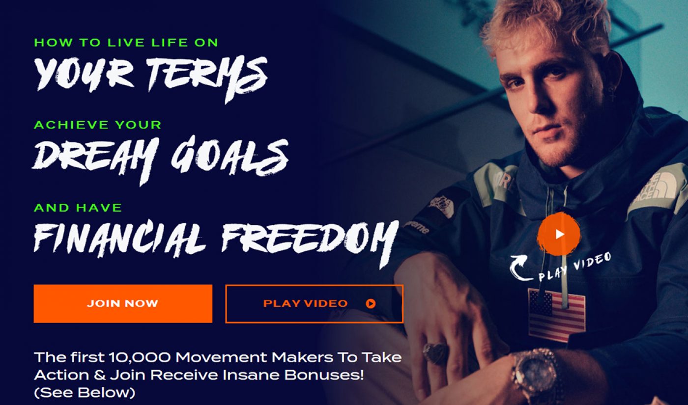 Jake Paul Launches ‘The Financial Freedom Movement,’ A $19.99/Month Program For Kids To Become Influencers