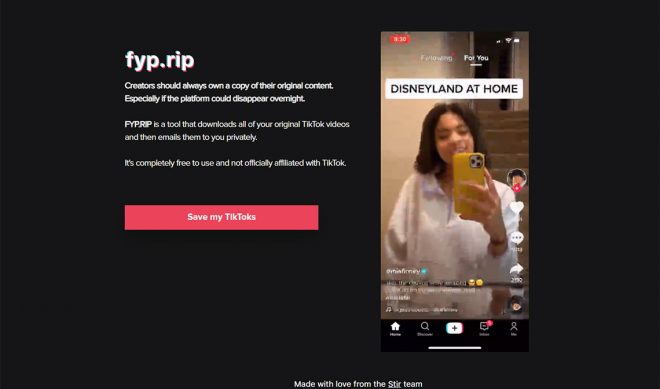 FYP.RIP Lets TikTok Creators Download Every Video They’ve Ever Made At Once