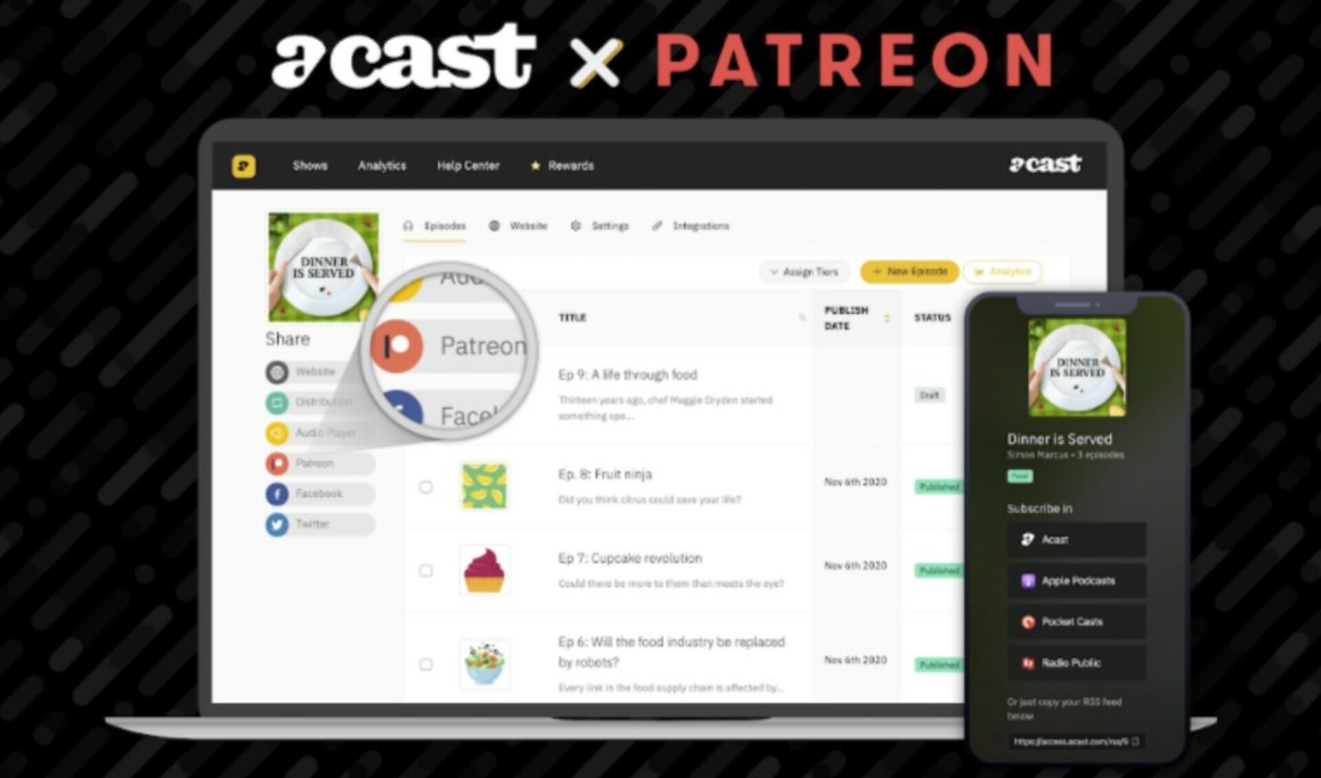 Patreon, Acast Partner To Help Podcasters Distribute Paywalled Content More  Broadly - Tubefilter