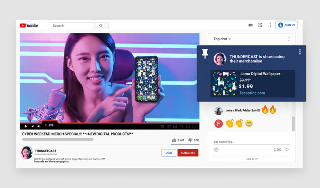 Teespring Teams Up With YouTubers For Merch-Selling Cyber Monday Live Streams