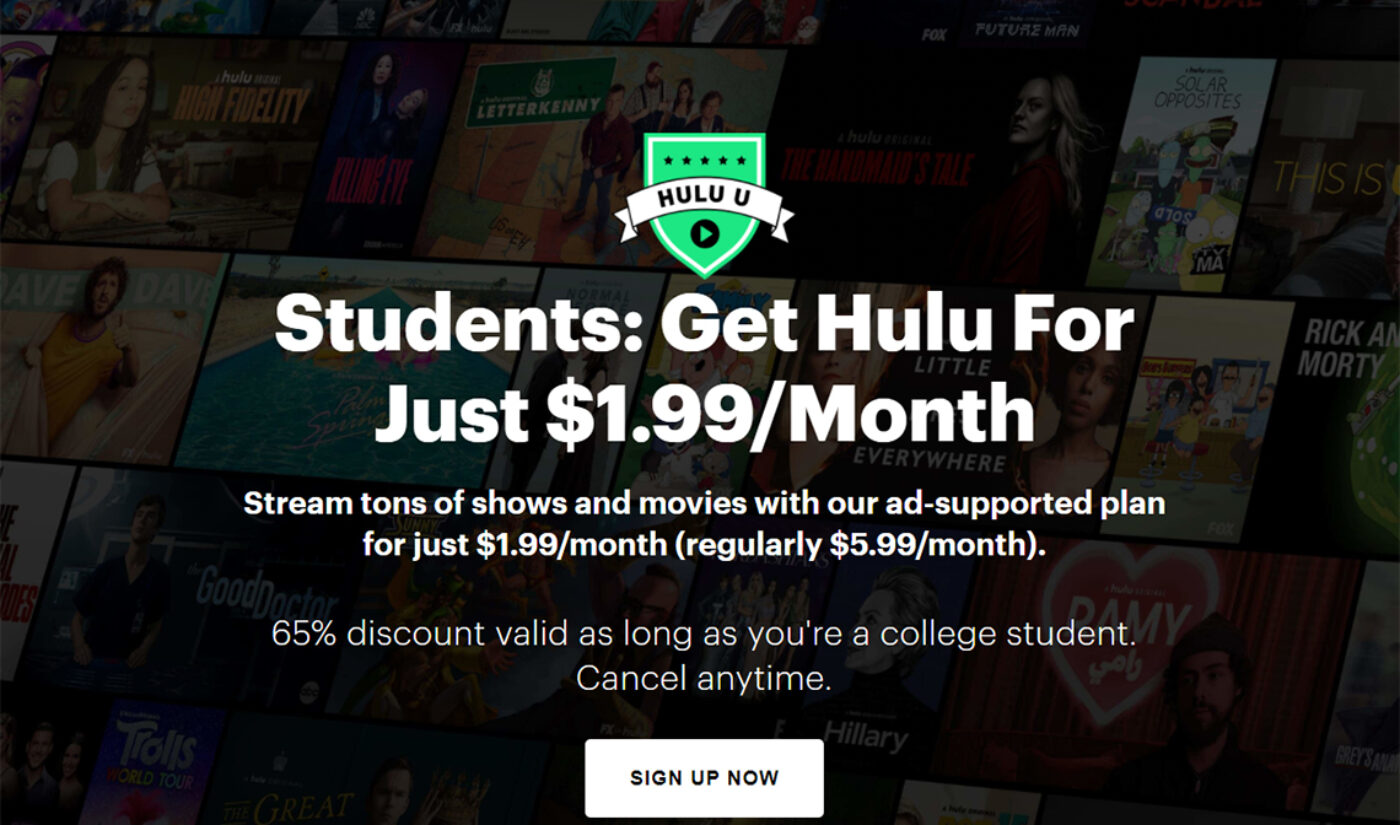 Hulu Debuts $2 Subscription For College Students