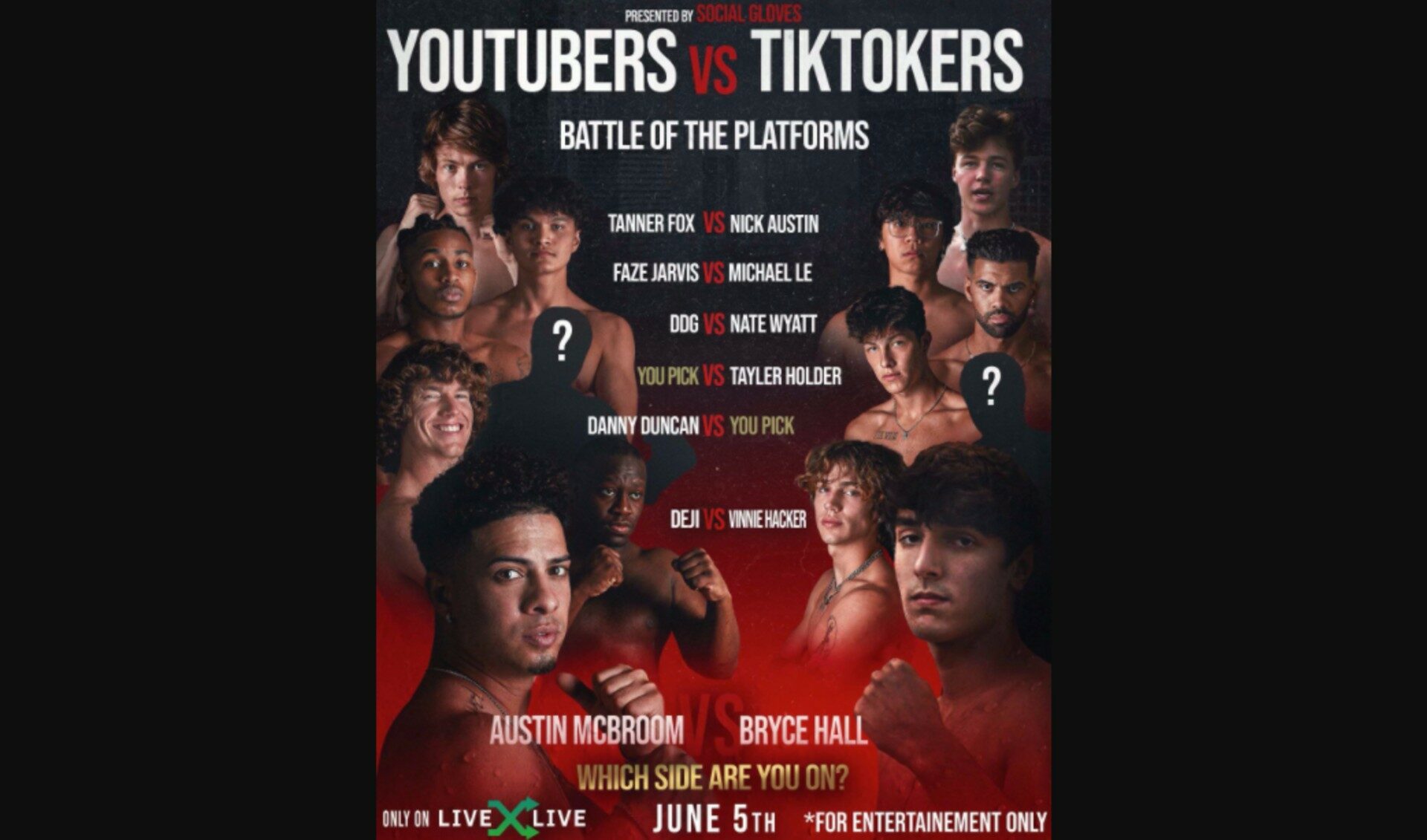 YouTube And TikTok Stars To Face Off In Inter-Platform Boxing Battle, Starring Austin McBroom, Bryce Hall
