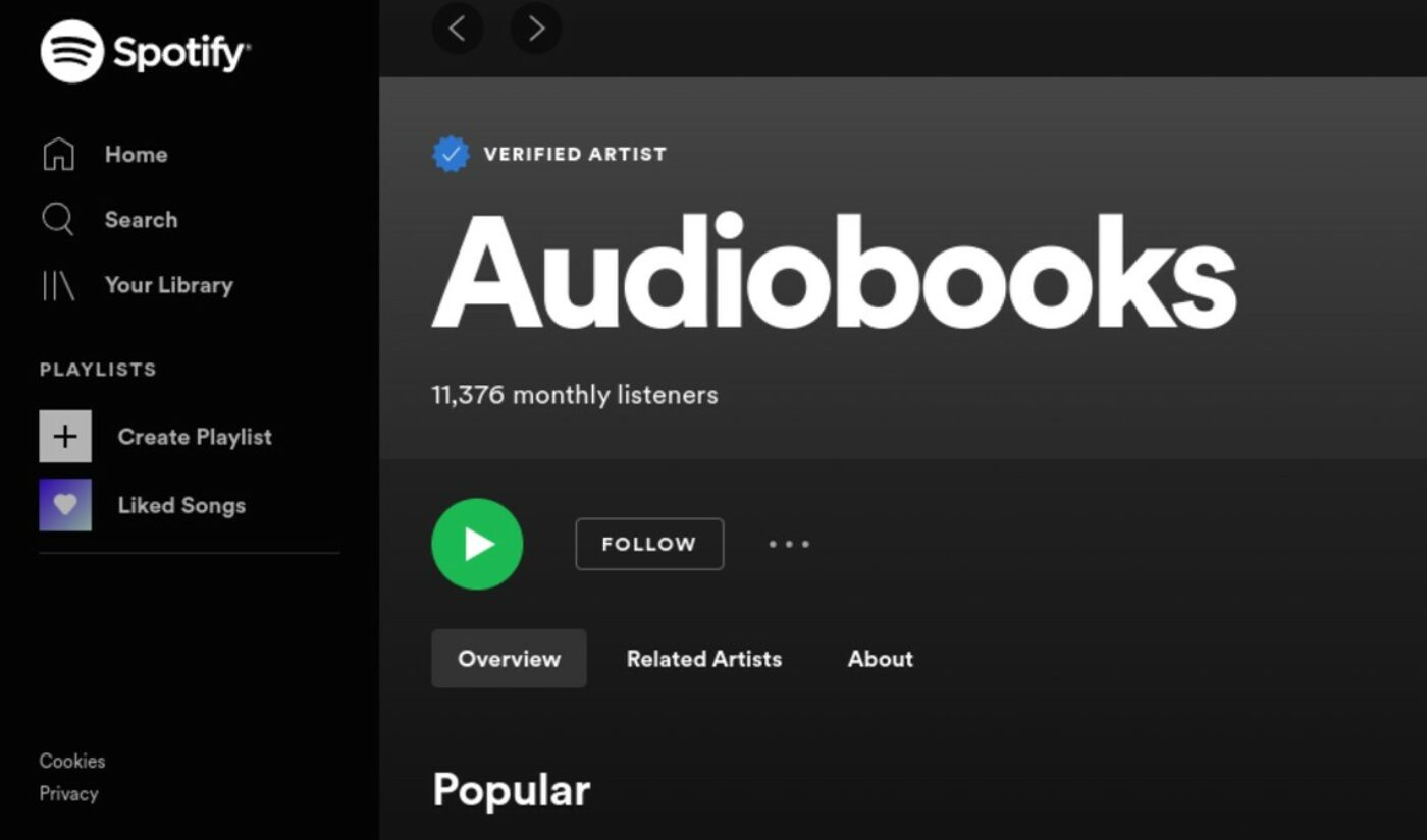 Spotify Is Hiring A Head Of Audiobooks, Signaling Its Ambitions In The Space