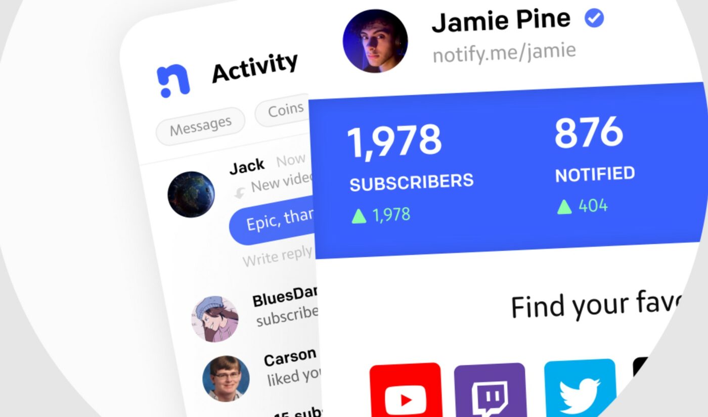 YouTuber Jamie Pine Launches Notify, An App Startup Enabling Fans To Subscribe To Creators Across All Platforms