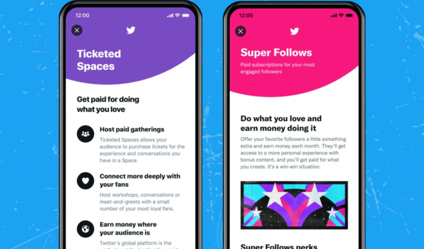 Twitter To Let Creators Keep 97% Of Revenues From Super Follows, Ticketed Spaces — Until They Surpass $50,000