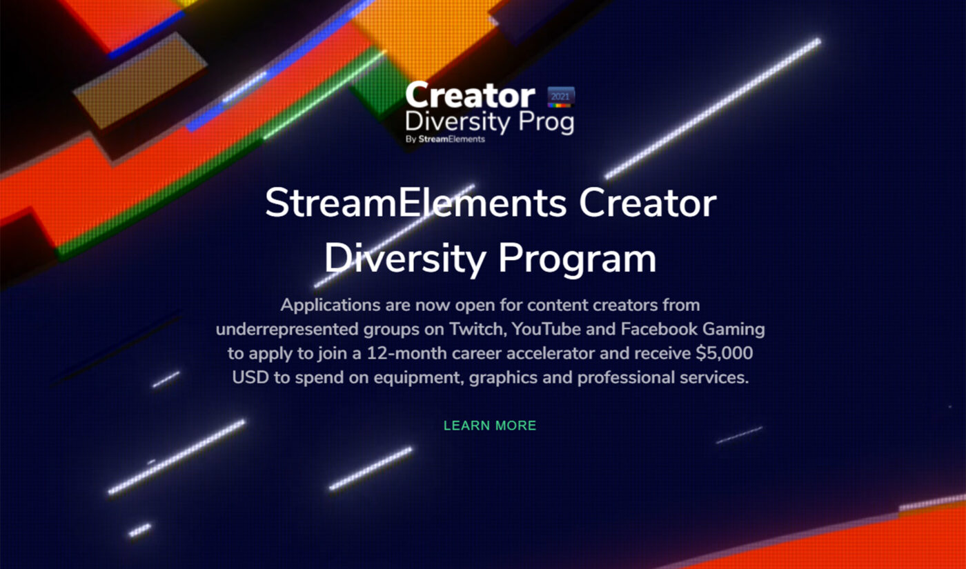 StreamElements To Give 15 Marginalized Creators Up To $5,000 And A Year’s Worth Of Mentorship