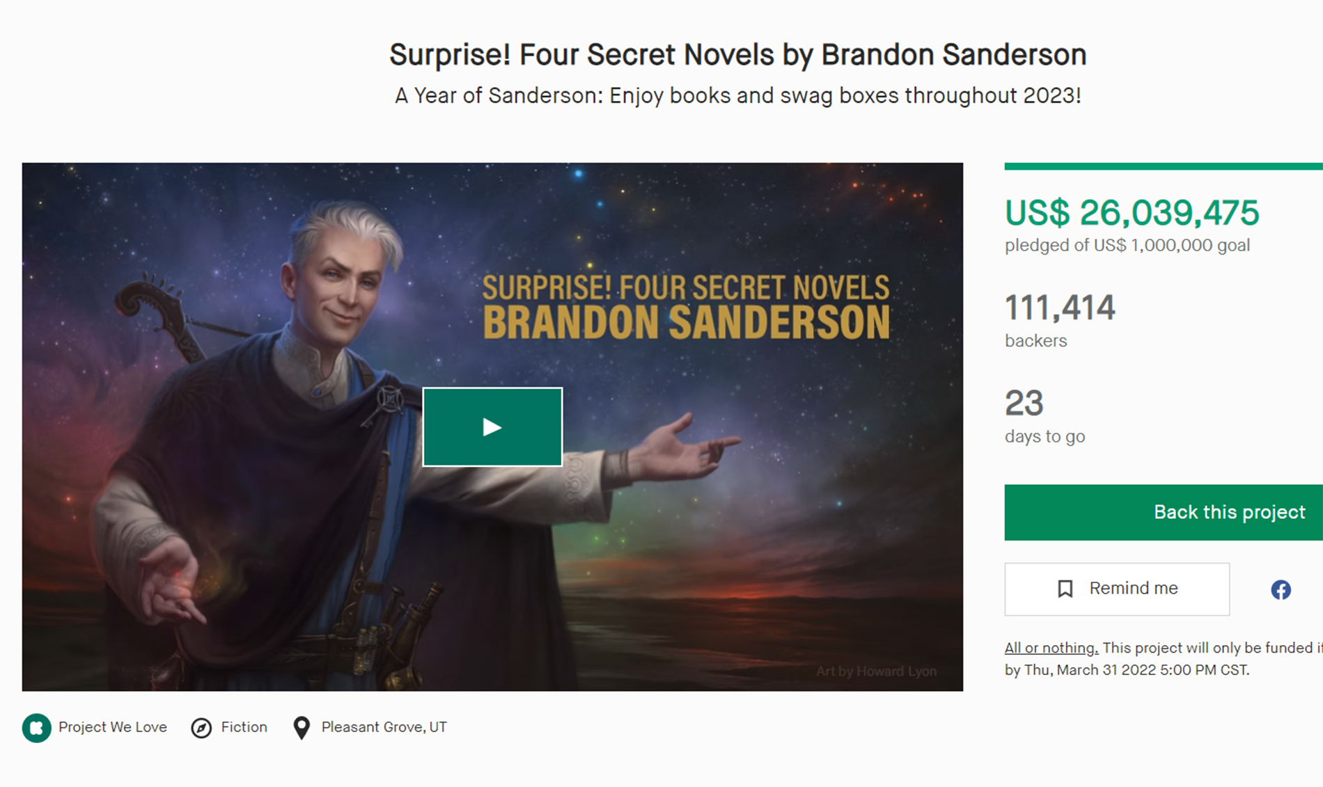 Brandon Sanderson's record-setting $26 million Kickstarter