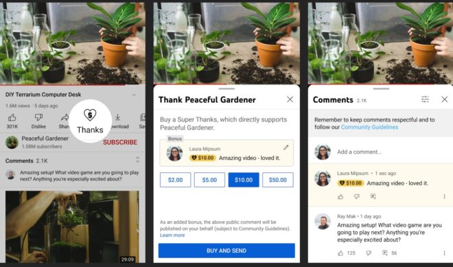 YouTube gives its tip jar feature a wide rollout
