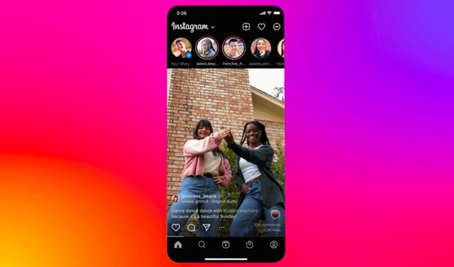 Instagram is testing a “full screen” design that looks a lot like TikTok