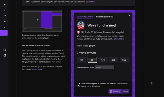Twitch’s new “charity mode” aims to ease “logistical hassles” of raising money