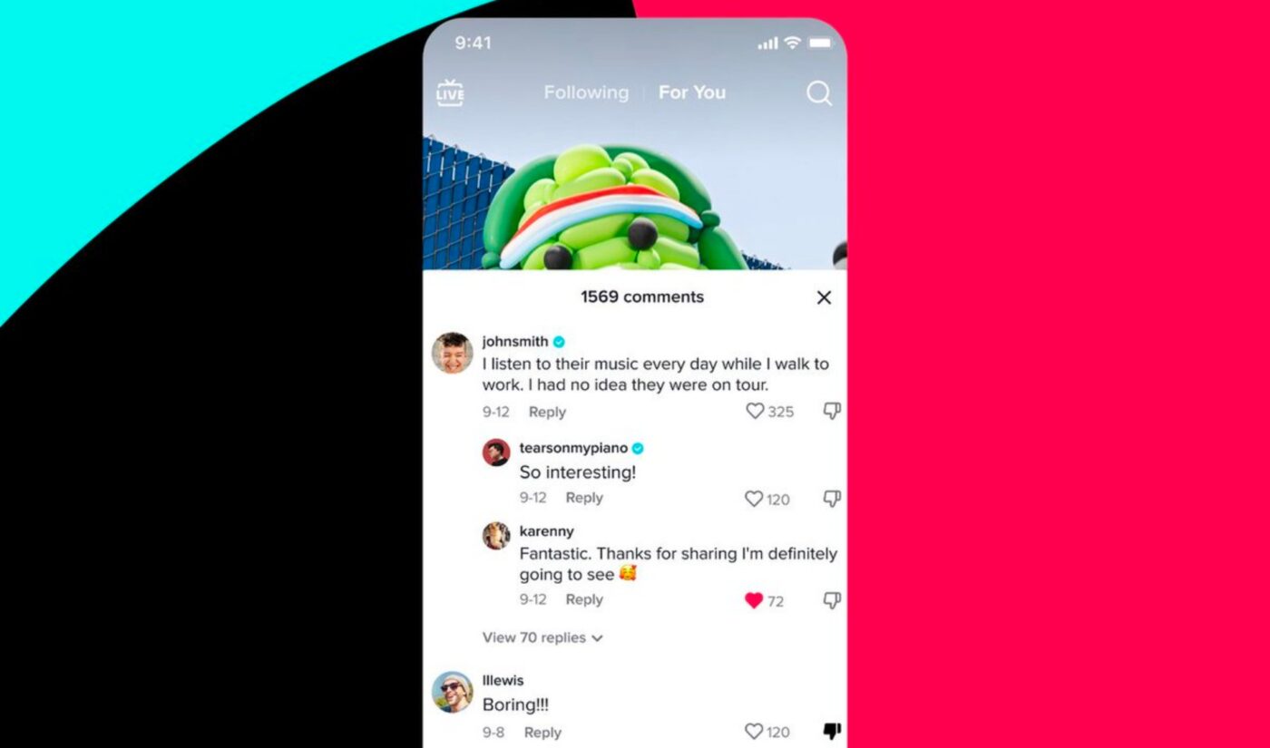 You can now give a thumbs down to TikTok commenters, but dislike counts will be hidden