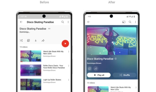 YouTube adds an adaptive color palette with its “ambient mode”