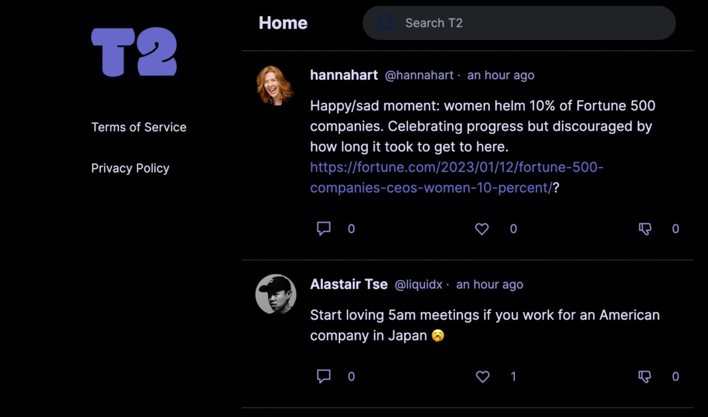 A planned Twitter alternative dubbed ‘T2’ just raised $1.1 million