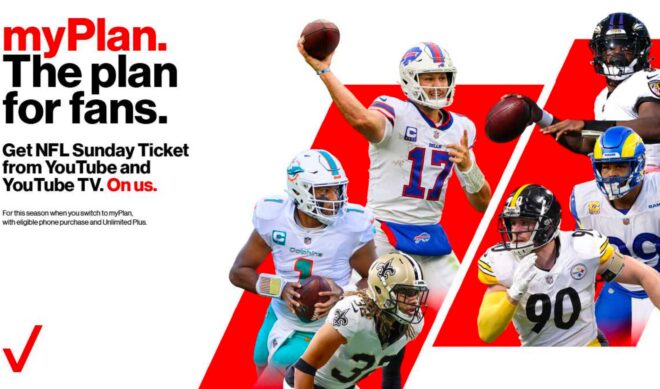 YouTube’s first season of NFL Sunday Ticket will be free for some Verizon customers