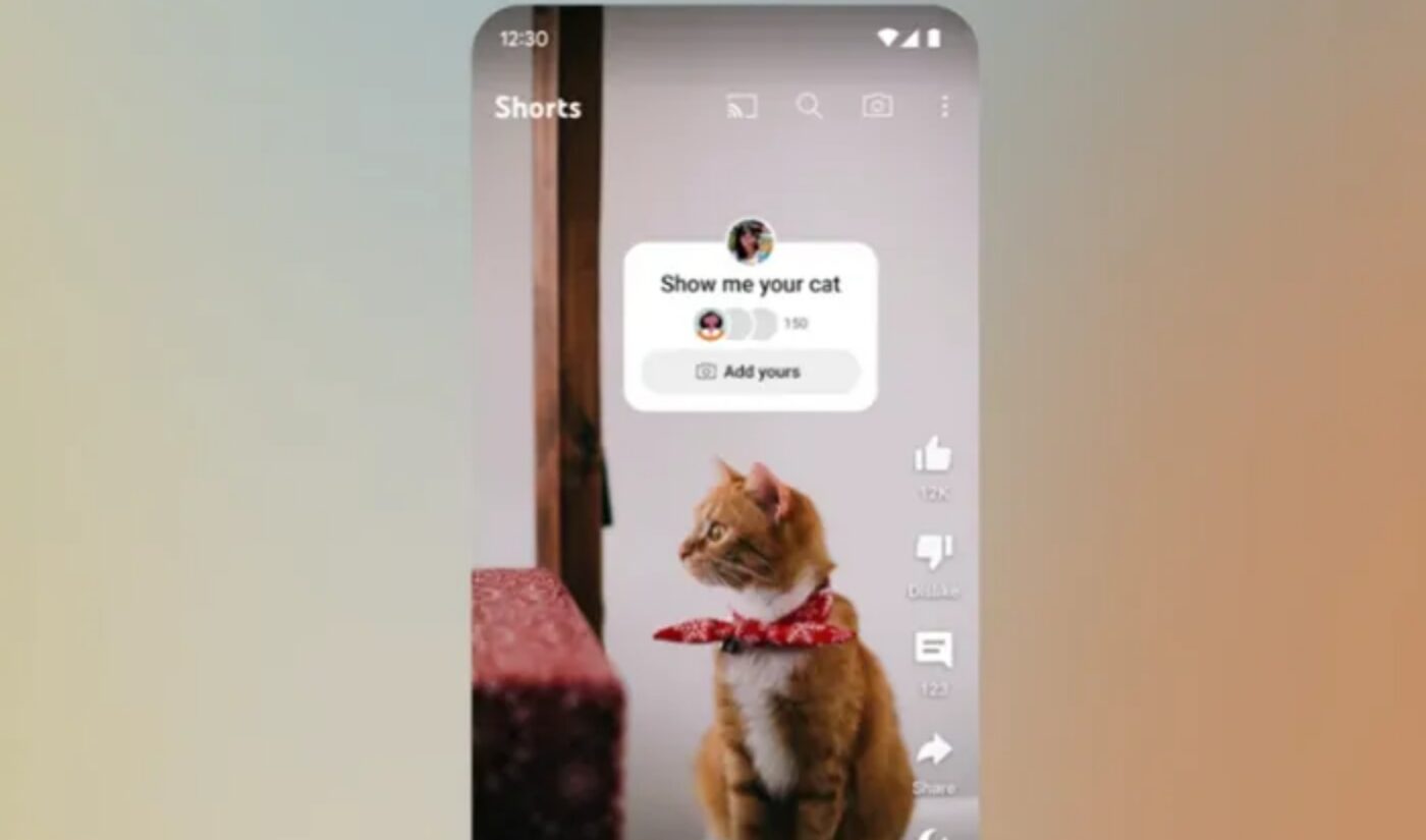 YouTube encourages collaboration among Shorts creators with experimental “Add Yours” sticker