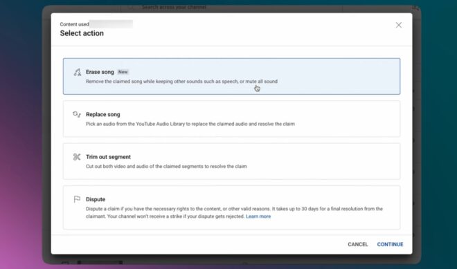 Content ID claim got you down? YouTube’s Erase Song tool removes copyrighted music from videos.